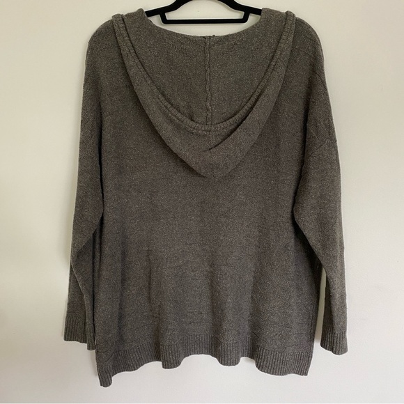 American Eagle Charcoal Gray Knit Sweater Hoodie - Picture 2 of 5